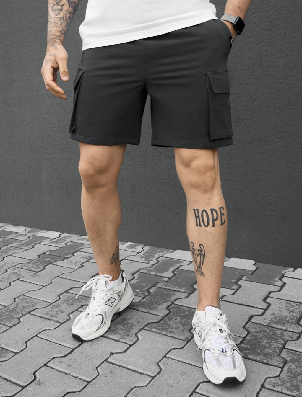 Spodenki Staff cargo tep dark gray