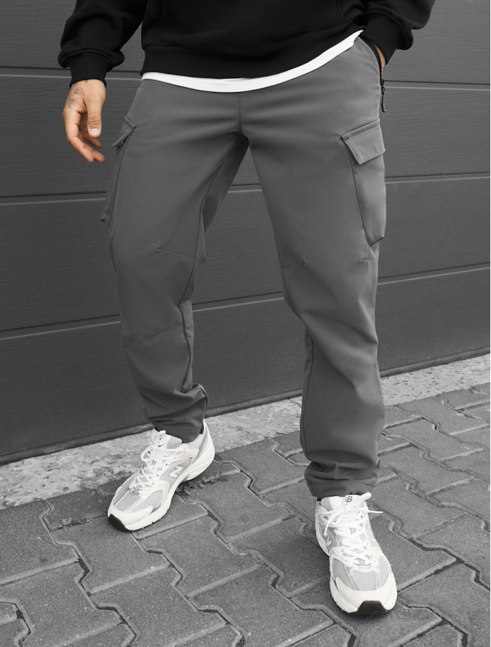 Spodnie ocieplane Staff st cargo gray fleece