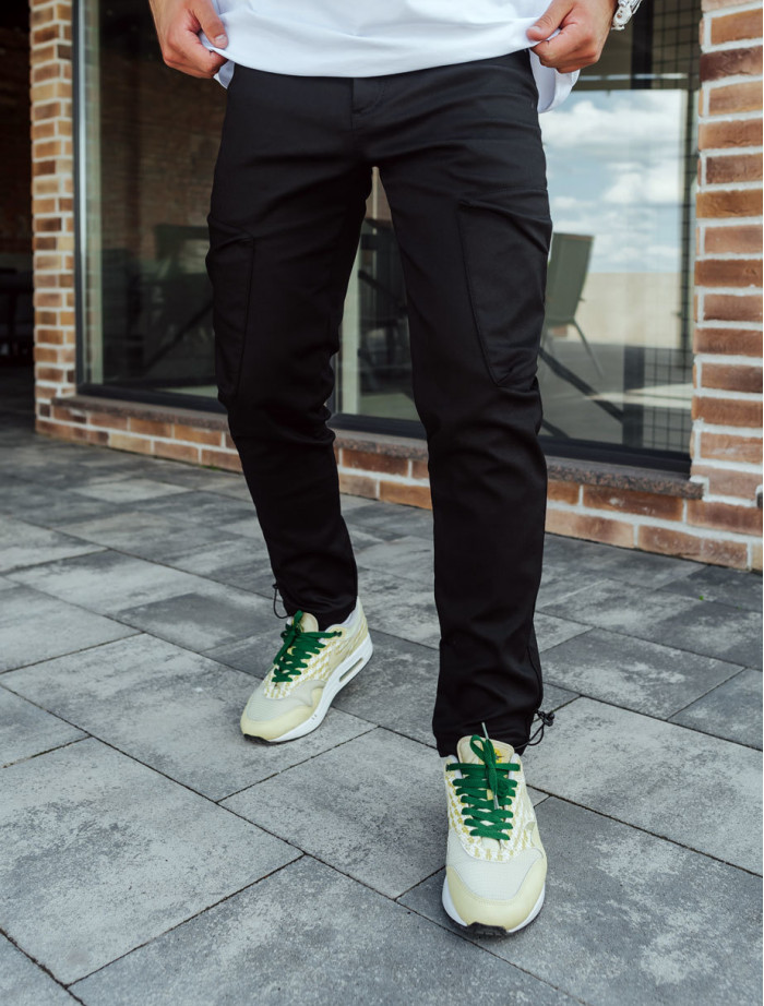 Ocieplane spodnie Staff coa cargo black fleece