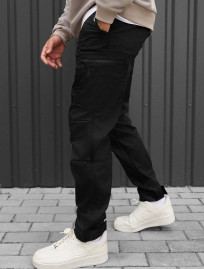 Spodnie ocieplane Staff do cargo black fleece