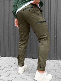 Spodnie ocieplane Staff do cargo khaki fleece