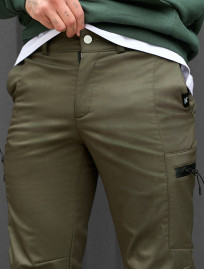 Spodnie ocieplane Staff do cargo khaki fleece