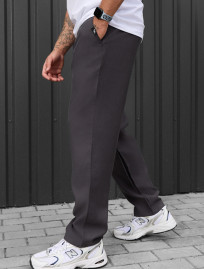 Spodnie chinos Staff pli dark gray