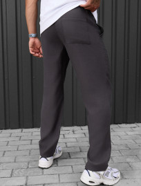 Spodnie chinos Staff pli dark gray