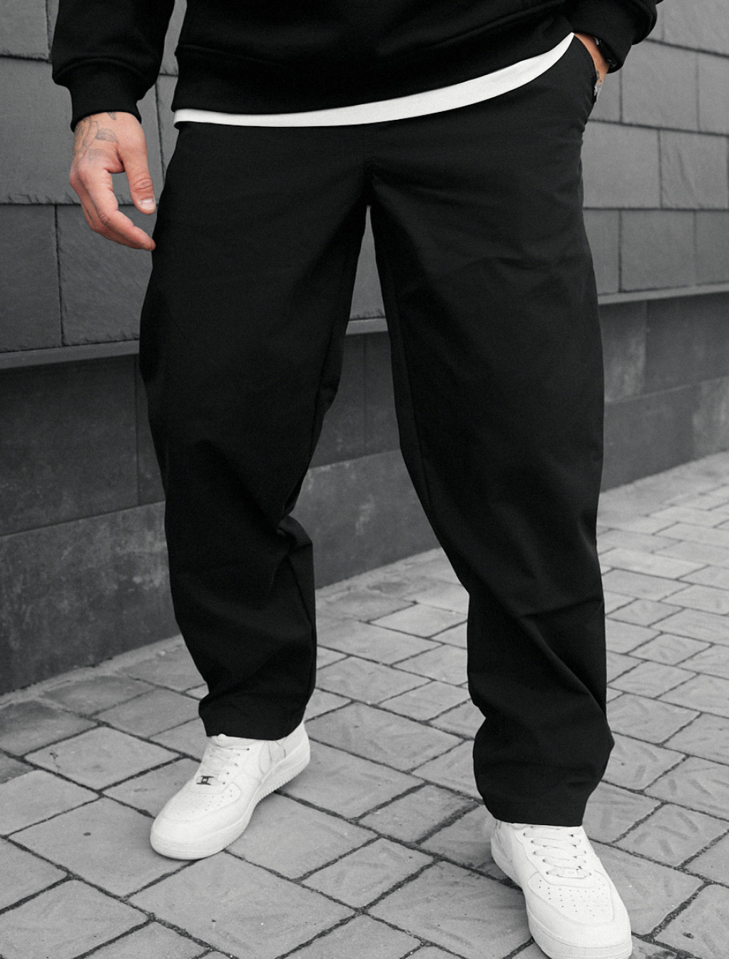 Spodnie chinos Staff al black