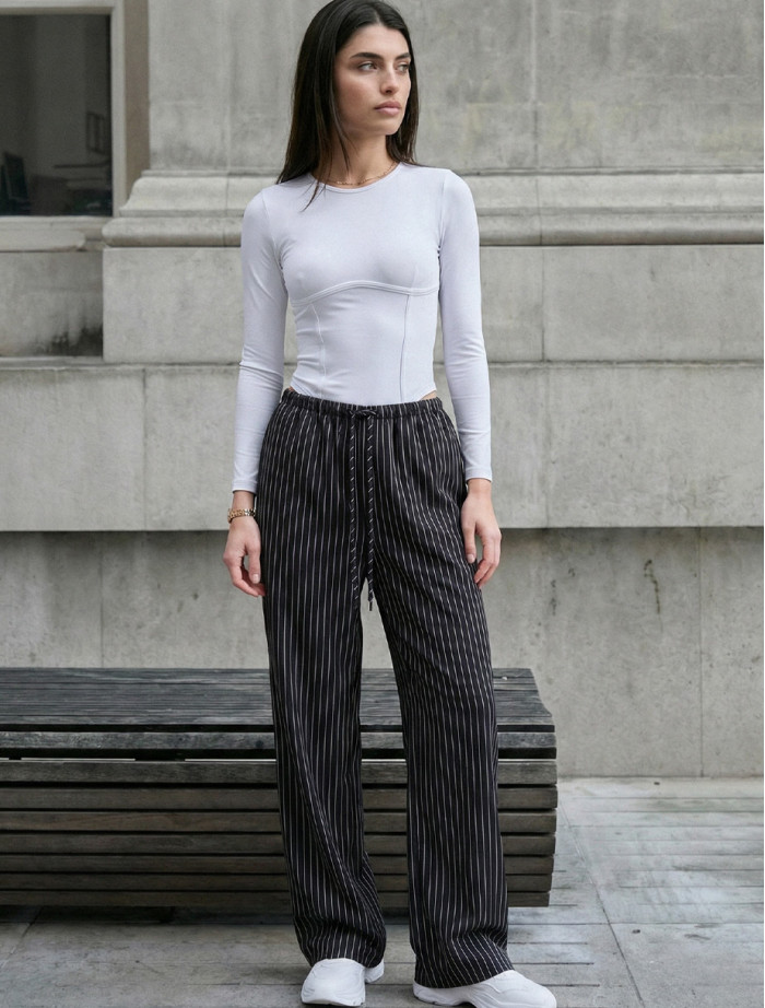 Spodnie Staff lam black & white