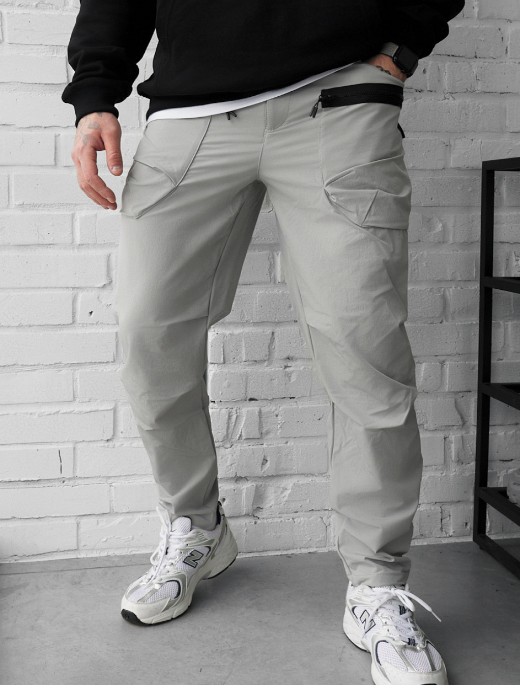 Spodnie Staff cargo ks light gray