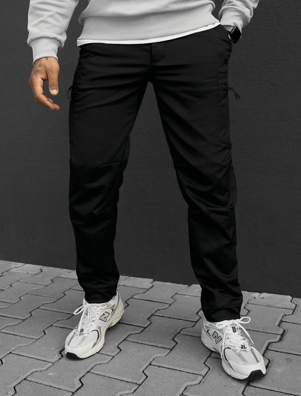 Spodnie ocieplane Staff do cargo black fleece