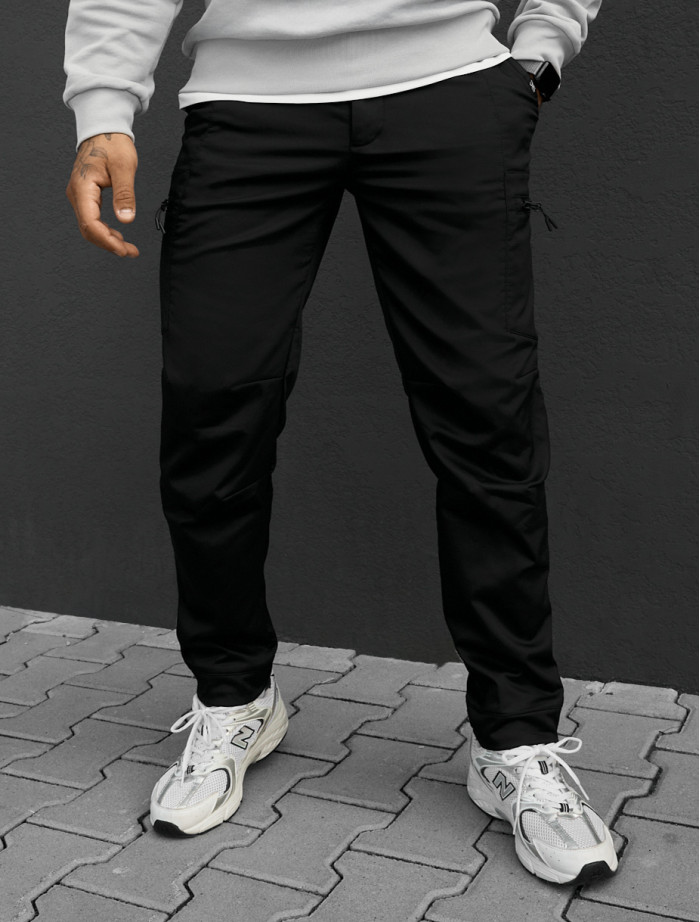 Spodnie ocieplane Staff do cargo black fleece