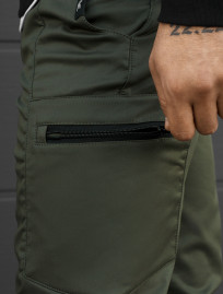 Spodnie ocieplane Staff do cargo khaki fleece