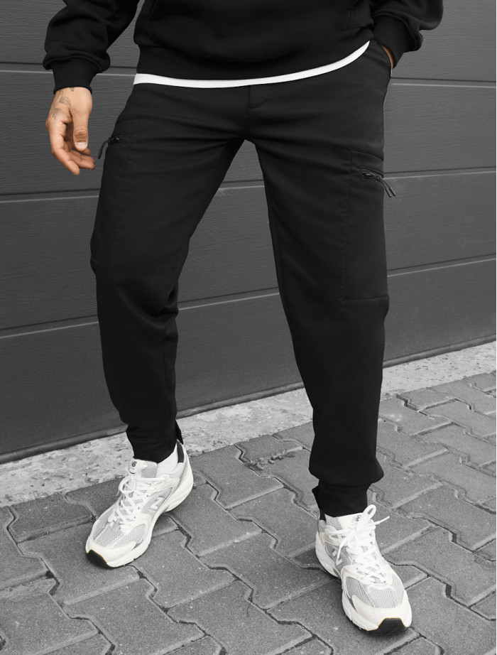 Spodnie ocieplane Staff cargo do black fleece