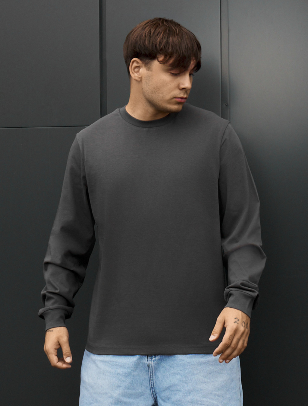 Longsleeve Staff black dark gray oversize