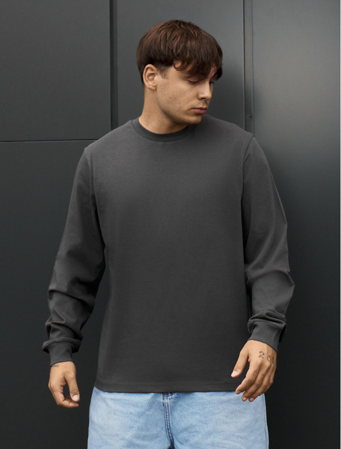 Longsleeve Staff black dark gray oversize