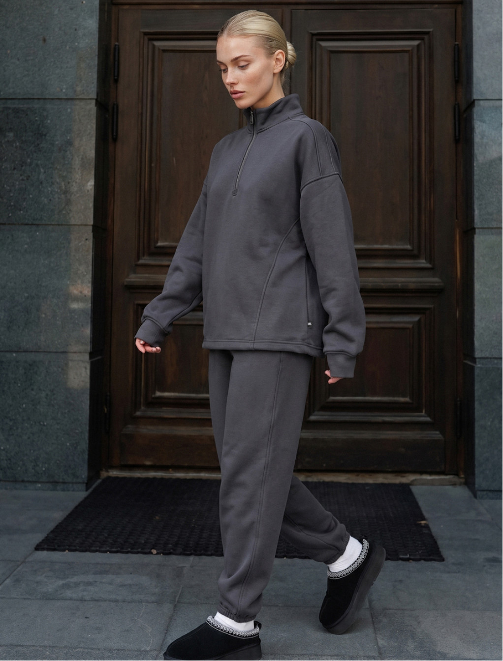 Dres Staff bet dark gray oversize fleece