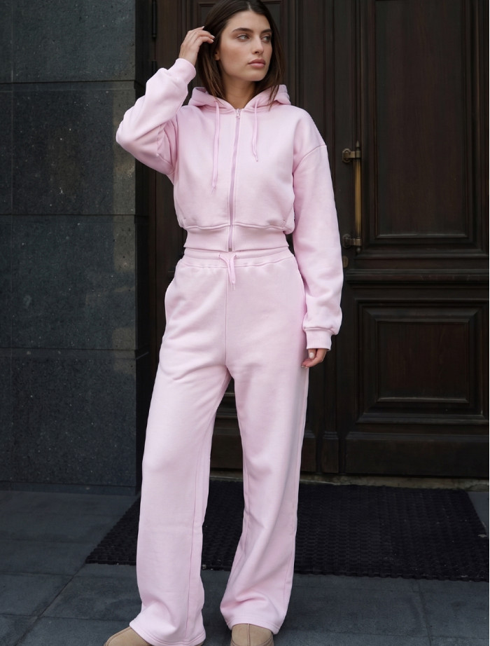Dres Staff zip pink oversize fleece