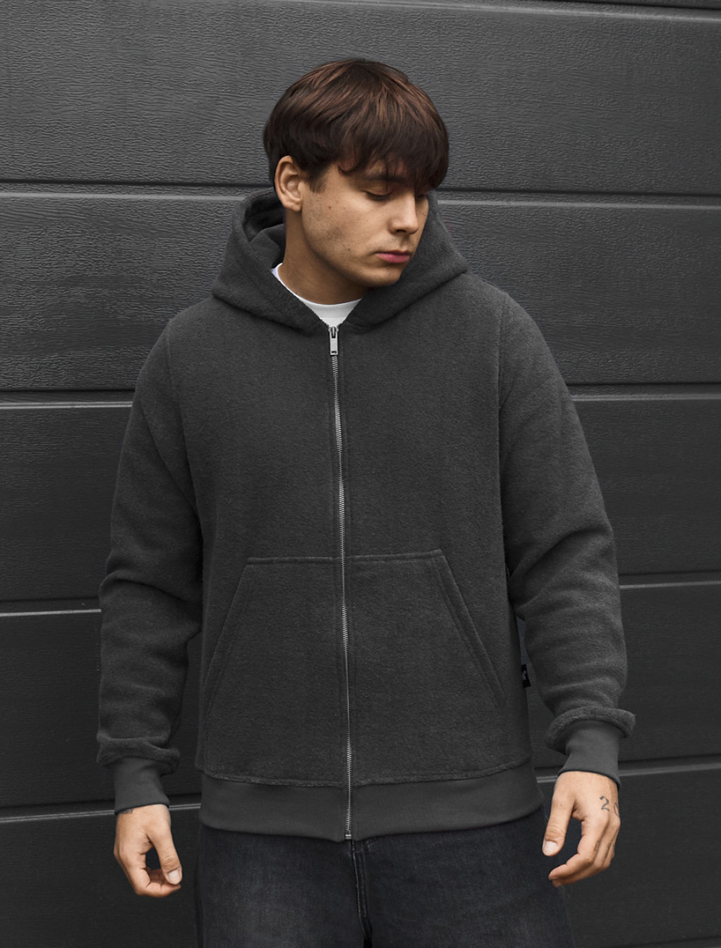 Bluza Staff zip dark gray fleece