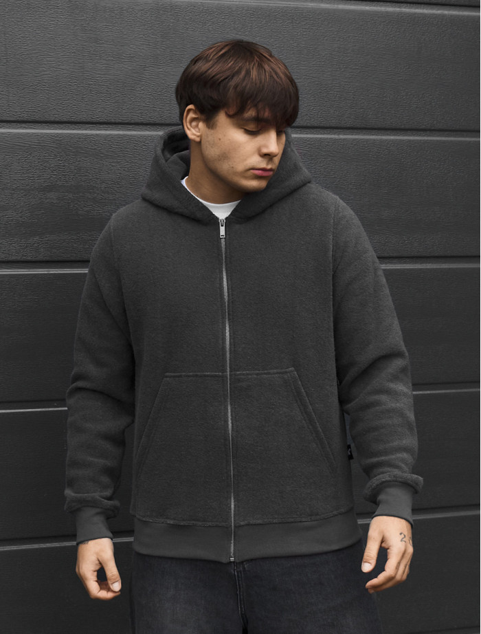 Bluza Staff zip dark gray fleece