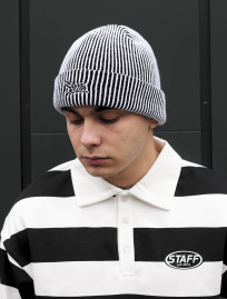 Czapka Staff white & black stripes logo