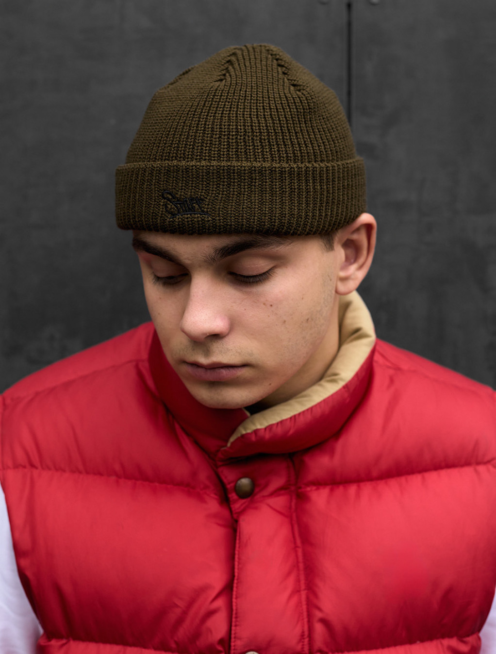 Czapka typu beanie Staff dark khaki logo