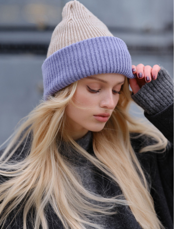 Czapka damska Staff 6 beige & viola