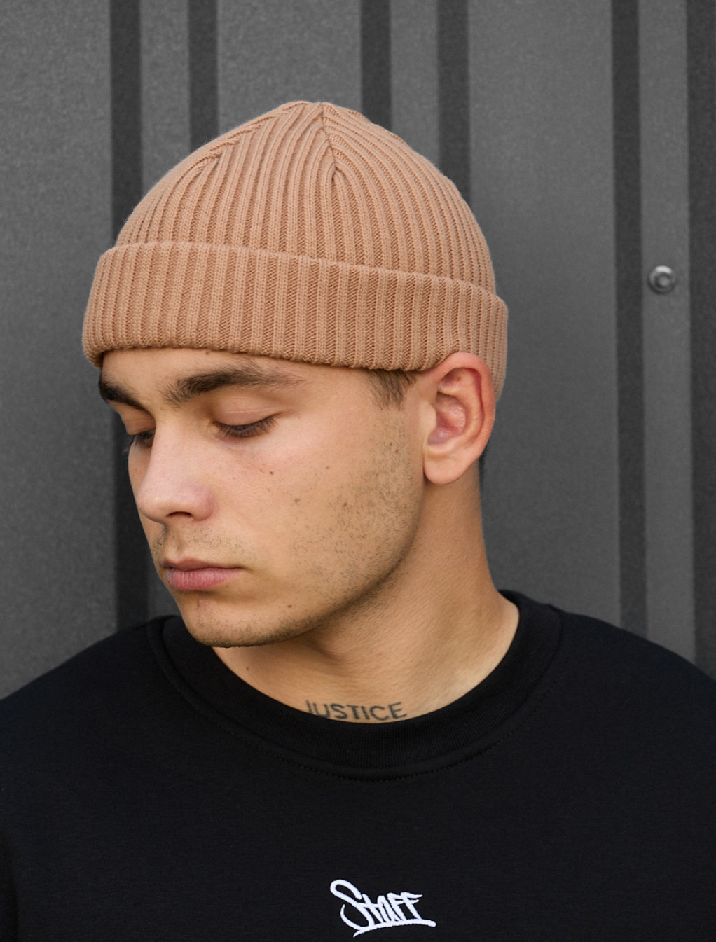 Czapka beanie Staff 1 light brown