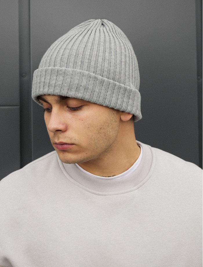 Czapka Staff 10 long light gray