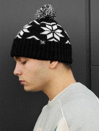 Czapka Staff black & white pattern pompon