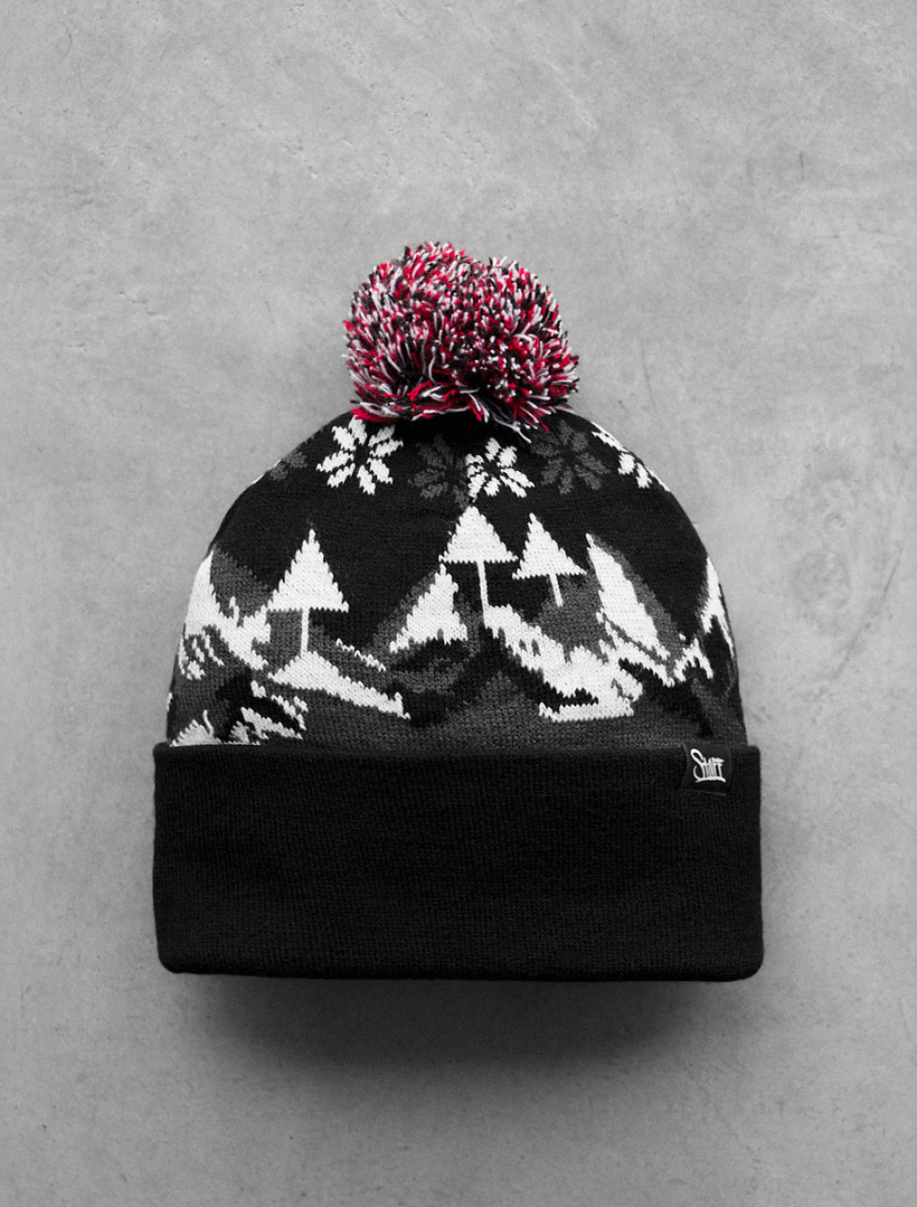 Czapka Staff mix 2 pattern pompon