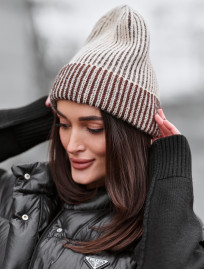 Czapka Staff 18 brown & beige