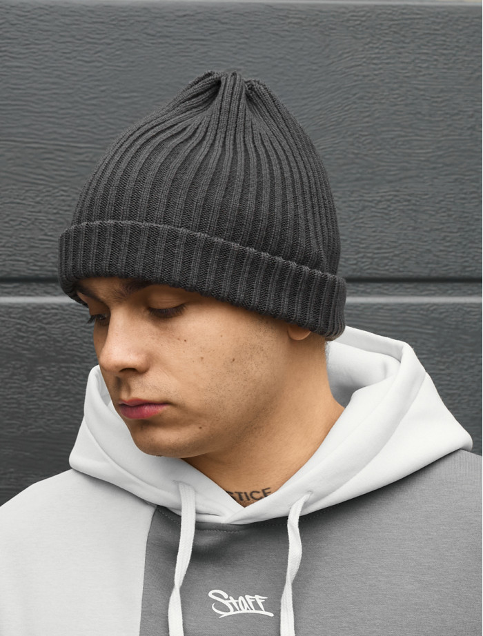 Czapka Staff 10 long dark gray