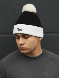 Czapka Staff black & white logo pompon