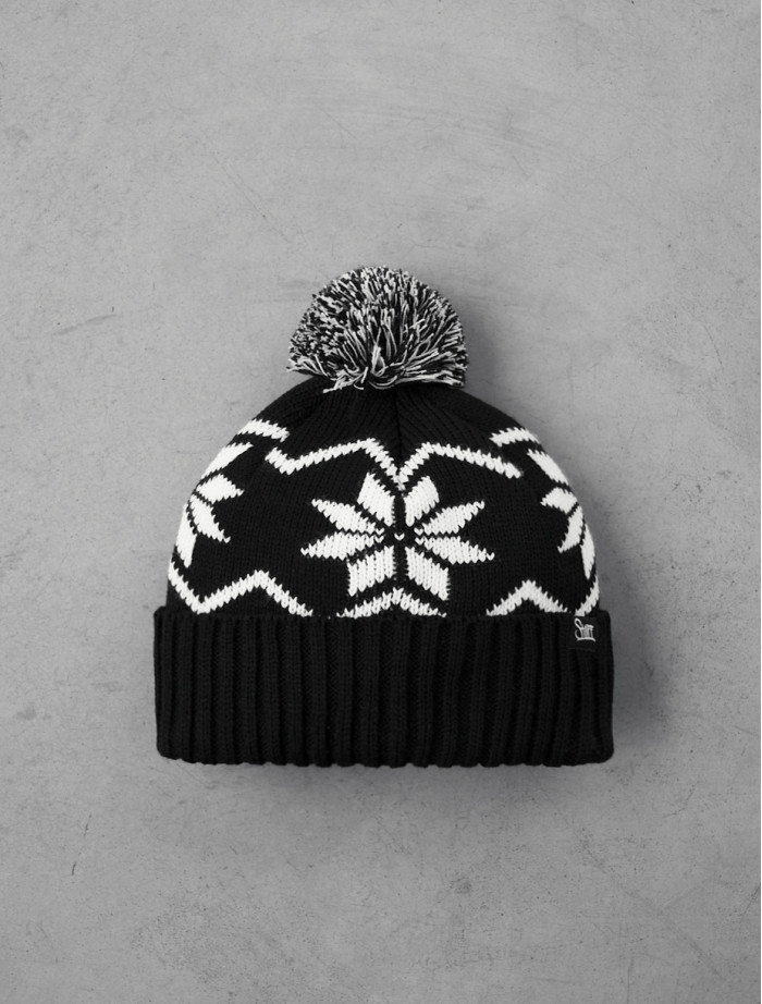 Czapka Staff black & white pattern pompon
