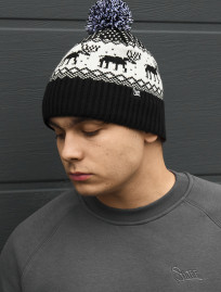 Czapka Staff white & black pattern pompon