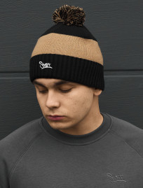 Czapka Staff black & beige logo pompon