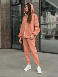 Damski komplet sportowy Staff peach zip fleece