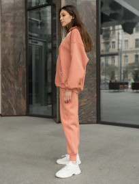 Damski komplet sportowy Staff peach zip fleece