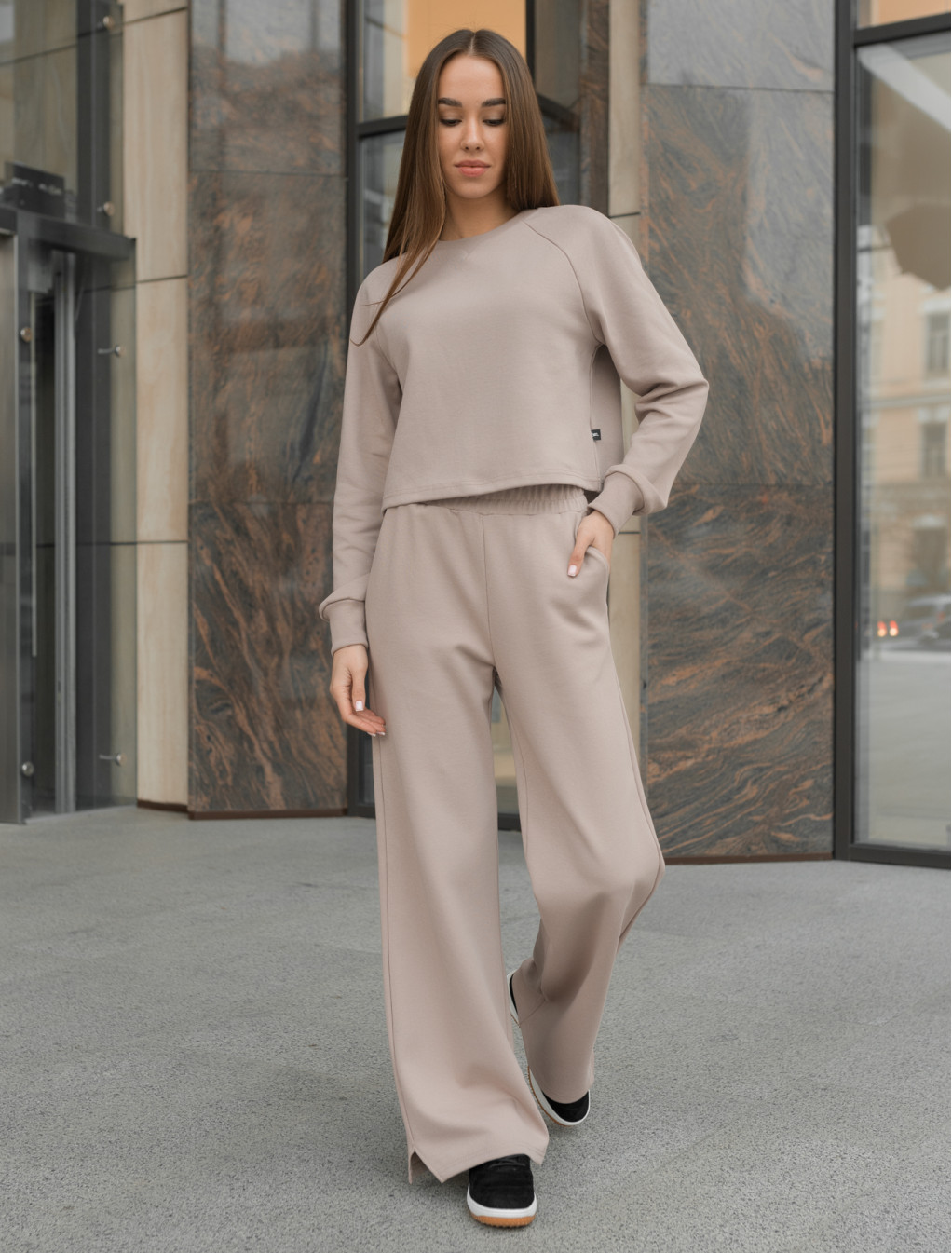 Damski komplet dresowy Staff cu cappuccino