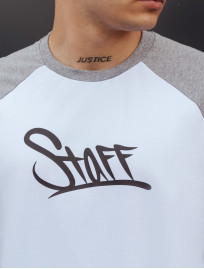Koszulka Staff logo gray melange & white