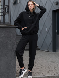 Damska bluza Staff basic black oversize fleece