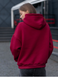 Damska bluza Staff basic bordo oversize fleece