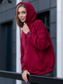 Damska bluza Staff basic bordo oversize fleece