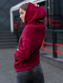 Damska bluza Staff basic bordo oversize fleece