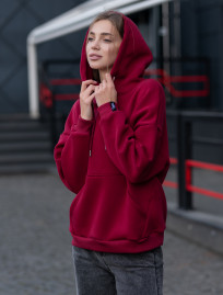 Damska bluza Staff basic bordo oversize fleece