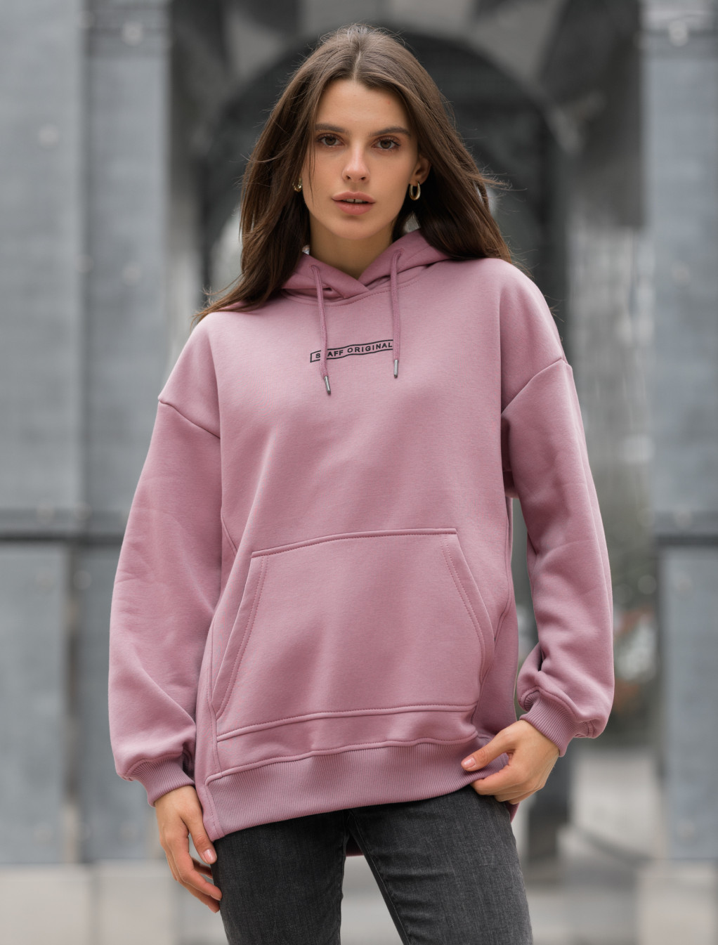 Damska bluza Staff dark pink original oversize fleece