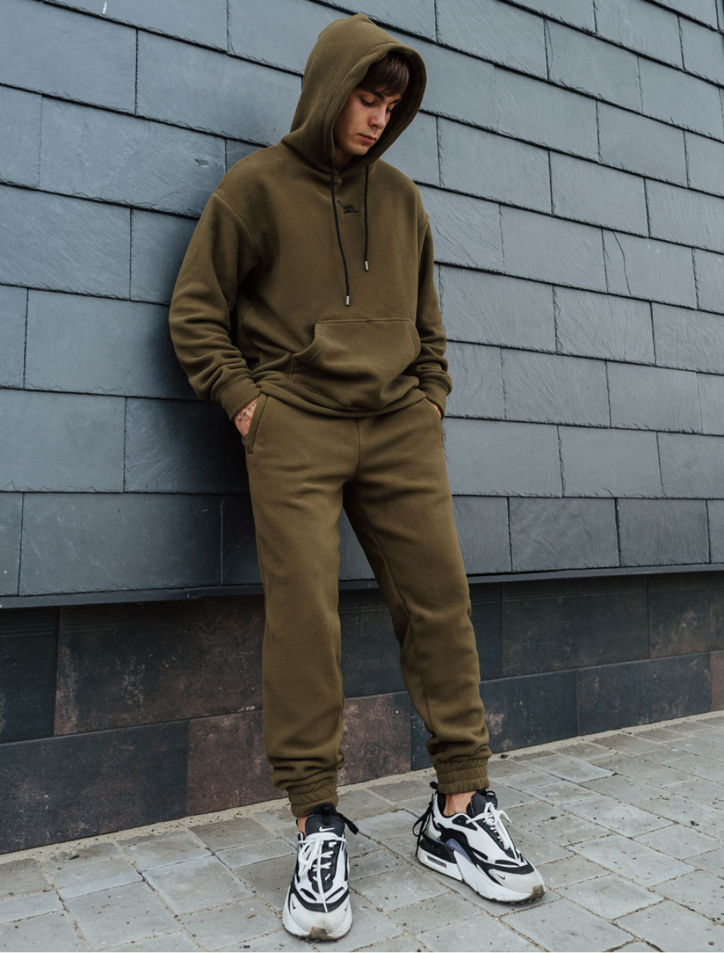 Dres sportowy Staff khaki microfleece logo oversize