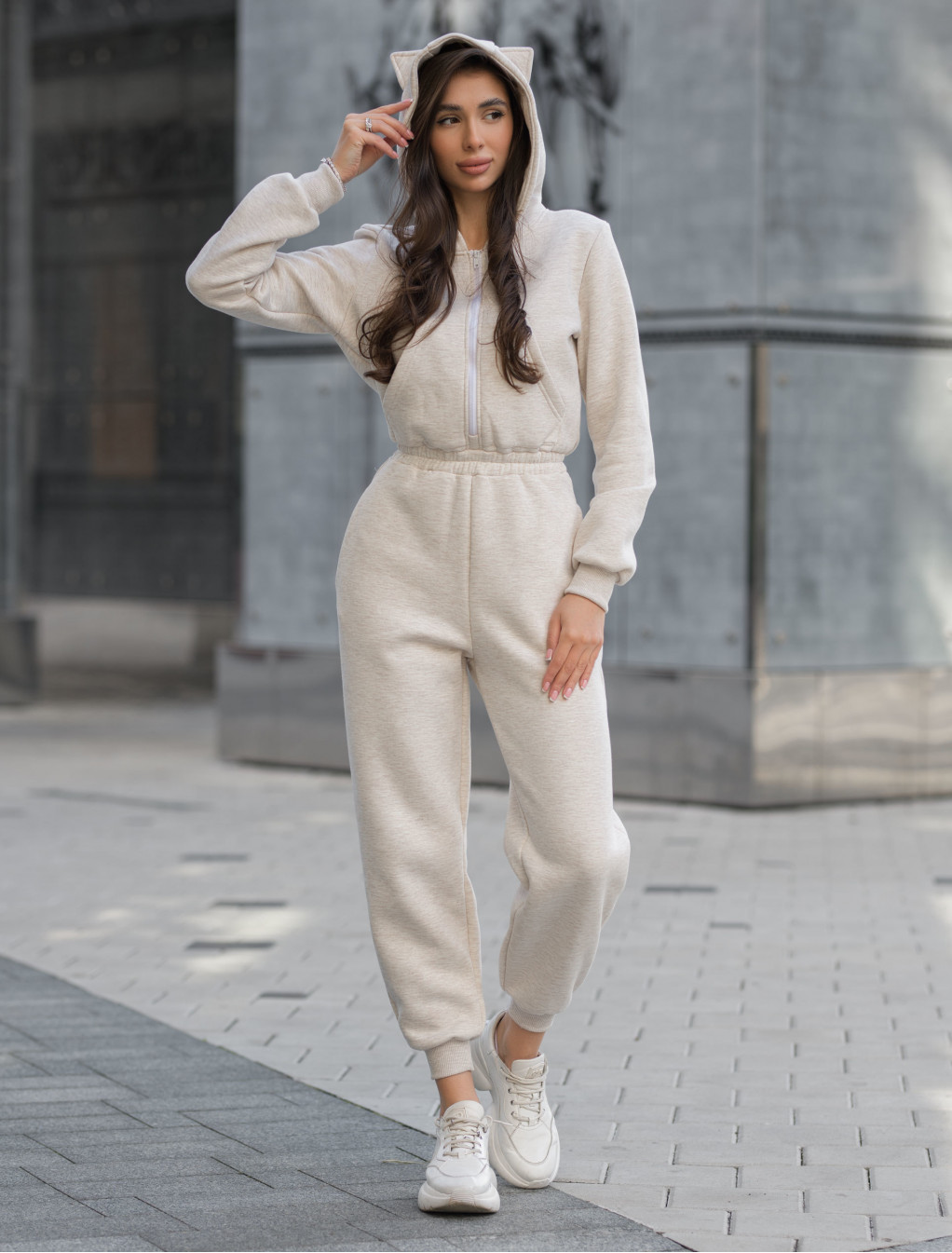 Damski kombinezon Staff mo milk melange fleece