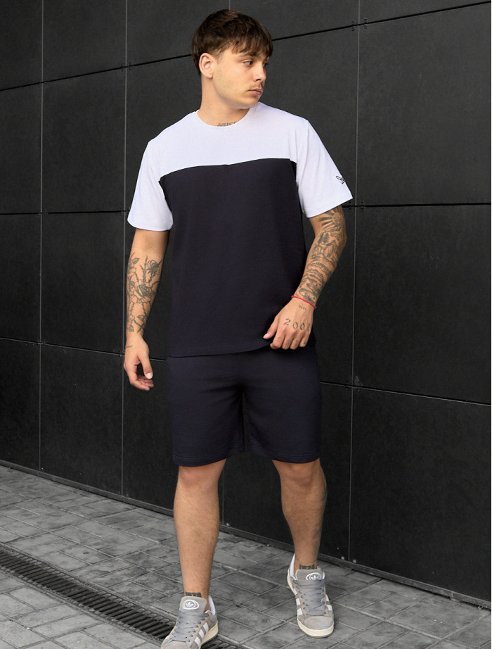 Komplet koszulka + spodenki Staff tom navy & white