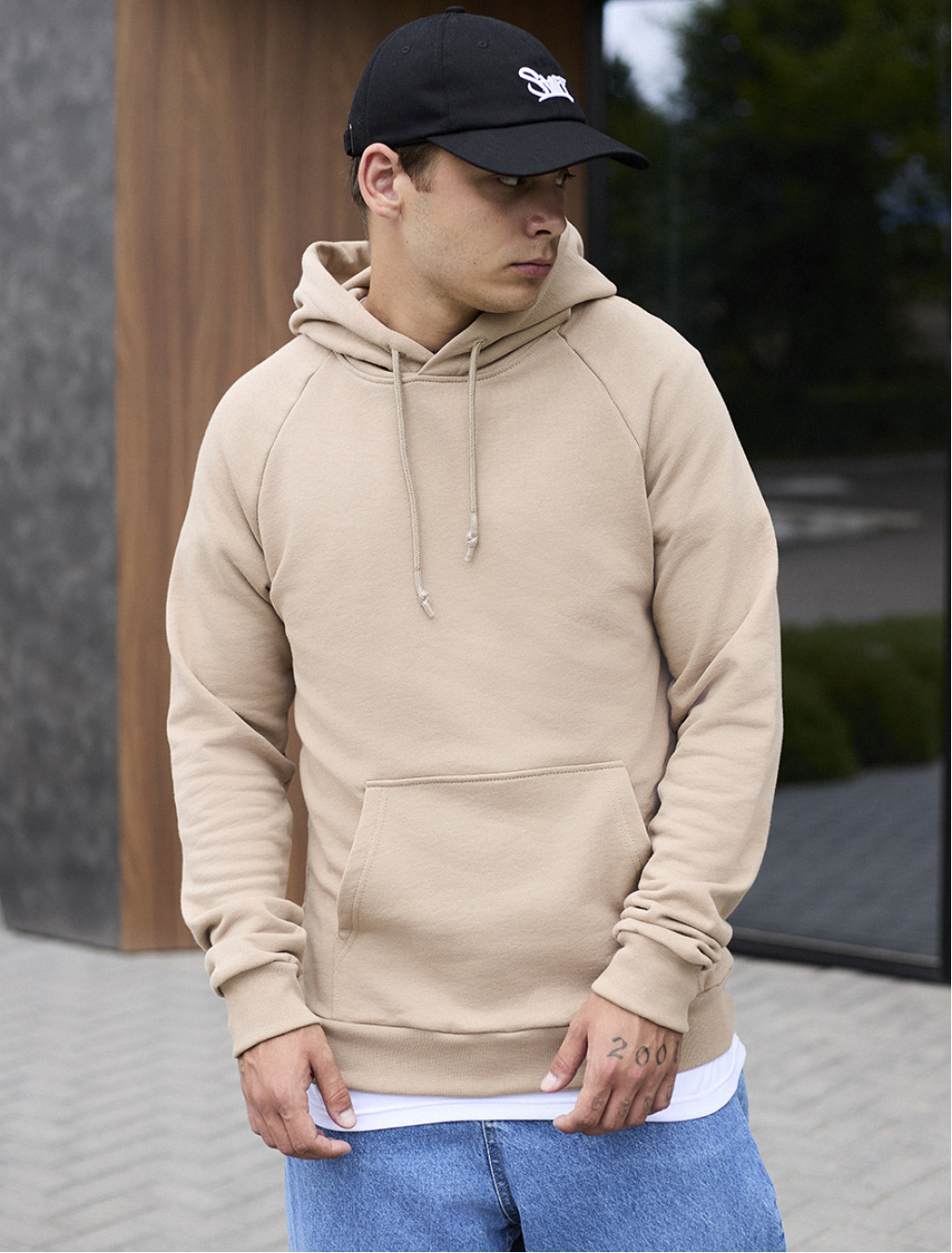 Bluza z kapturem Staff beige reglan