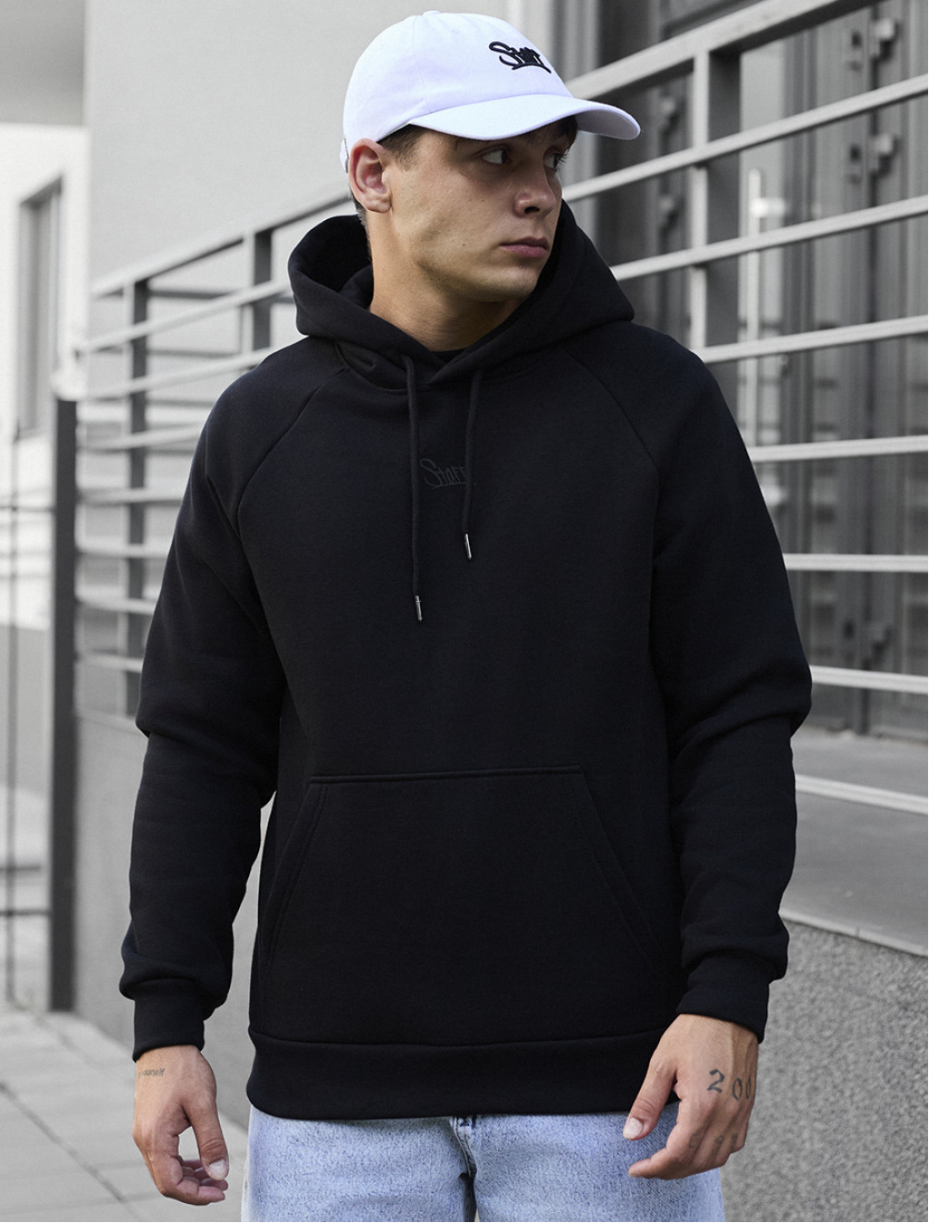 Bluza z kapturem Staff black logo oversize fleece