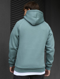 Bluza z kapturem Staff turquoise logo oversize fleece